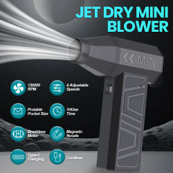 Soplador de aire eléctrico con turbo, aspirador portátil, secador de pelo, accesorios y herramientas para limpieza, soplador de nieve para coche, carga tipo C