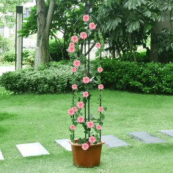 Enrejado de jardín negro, marco de soporte para escalar plantas, plástico duradero, plantas en macetas, soporte para plantas trepadoras de interior/exterior