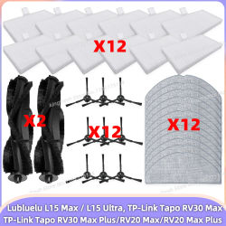 Lubluelu B40 Plus / B40, Lubluelu L15 Max, Lubluelu L15 Ultra, TP-Link Tapo RV30 Max/RV30 Max Plus/RV20 Max/RV20 Max Plus Piezas de aspiradora: Filtro, Rodillo principal, Cepillo lateral, Paño de