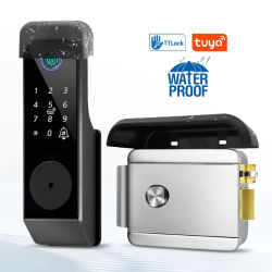 Cerradura de puerta inteligente electrónica mecánica con control remoto Wifi Tuya, aplicación TTLock, Bluetooth, huella digital a prueba de agua para el hogar