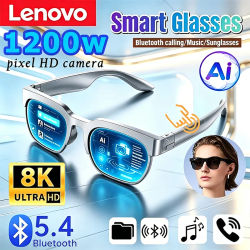 Gafas Inteligentes Inalámbricas Lenovo con IA, Control Remoto Bluetooth, Fotos 8K HD, Llamadas, Música, Deportes, Regalo para Hombres y Mujeres, Uso Casual