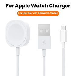Cargador Inalámbrico Magnético para Apple Watch Series 11 10 9 8 7 6 5 4 SE Ultra 1/2, Cable de Carga Rápida de 1M, USB Tipo C para iWatch