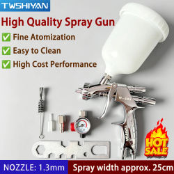 Pistola de Pulverización Neumática HVLP de 1.3 mm, Alta Atomización, para Pintura Automotriz, Chapa Metálica, Muebles y Barniz