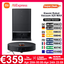 Versión Global Xiaomi Robot aspirador X20 Max Control de voz recolección automática de polvo escaneo de toda la casa limpieza líquida del cabello 8000Pa soplador de succión súper potente sistema