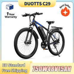 Bicicleta Eléctrica DUOTTS C29 con Motor de 750W, Batería de 48V15AH, Compatible con Aplicación, Conexión Bluetooth, Bicicleta Eléctrica de Montaña con Neumáticos de 29 Pulgadas