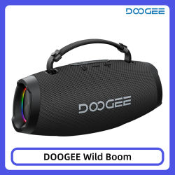 Altavoz Inalámbrico DOOGEE Wild Boom, Altavoz Portátil para Exteriores con Subwoofer, Salida de Bajos de 100W, Espectáculo de Luces RGB con Sincronización Beat-Sync, Batería de 6000mAh