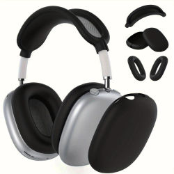 Funda protectora de piel de silicona suave 3 en 1 para Airpods Max, fundas antiarañazos a prueba de golpes, accesorios para auriculares