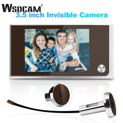 Wsdcam Cámara visor de puerta digital de 3,5 pulgadas 120 ° Timbre inalámbrico Timbre de mirilla con cámara de puerta inteligente para el hogar con monitor Mirilla