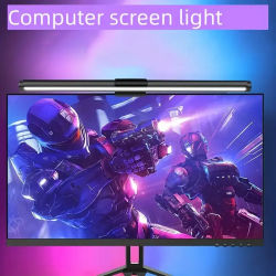 Lámpara de mesa de ambiente RGB de 40CM, luces colgantes para pantalla de ordenador, para trabajo, estudio, lectura, juegos, Monitor regulable continuo, barra de luz LED