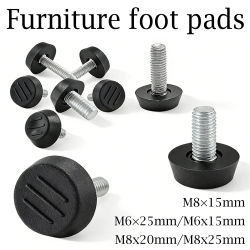 4-16 Piezas de Patas Ajustables de Alta Resistencia con Rosca M6 M8 para Muebles y Armarios, Almohadillas Roscadas Resistentes a la Corrosión