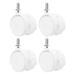4 Uds ruedas giratorias ruedas de freno carrito parrilla silla maleta reemplazo blanco para muebles de oficina