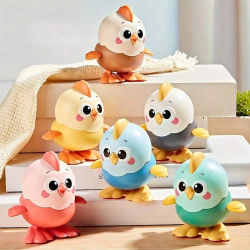 Novedad, juguete de pollo saltador de dibujos animados de relojería, juguete interactivo para gatear para niños, duradero y divertido, regalos de juguete para bebés de cumpleaños