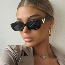 Gafas de Sol de moda con ojo de gato, gafas de sol en V de lujo para mujer, gafas de conducción rectangulares clásicas, UV400