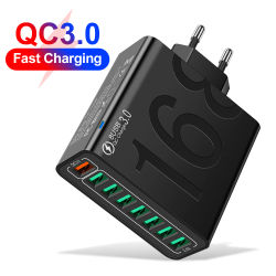 Cargador USB Total de 150W y 8 puertos, adaptador de cargador de teléfono de carga rápida para iPhone, Samsung, Xiaomi 14, 15, cargador de pared de carga rápida 3,0