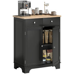 Mueble aparador HOMCOM para sala de estar con armarios con puertas, 2 cajones y estante ajustable, armario de almacenamiento para sala de estar