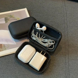 Elegante bolsa de almacenamiento de cables de datos para auriculares Eva, cargador portátil Simple, caja con cremallera para auriculares