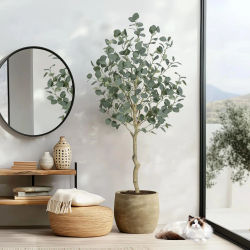 Árbol Artificial de Eucalipto de 4/5/6 Pies de Altura, Planta Artificial Moderna y Grande en Maceta para Interiores y Exteriores, Hogar y Oficina, Ideal como Regalo Decorativo, Árbol de Eucalipto