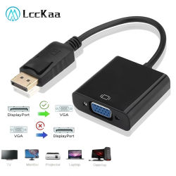 LccKaa DisplayPort Display Port DP a VGA Cable adaptador convertidor macho a hembra para PC ordenador portátil Monitor HDTV proyector