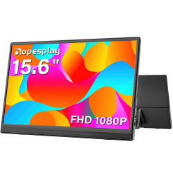 Dopesplay Monitor portátil de 15,6 pulgadas FHD 1080P IPS extensor de pantalla externa Monitor de soporte Plug Play para ordenador portátil Switch Gaming Mac