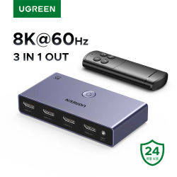 UGREEN-interruptor HDMI 2,1 2,0 8K, salida 3 en 1 con Control remoto 8K @ 60Hz, convertidor 4K @ 120Hz, conmutador divisor para monitores Xbox PS5