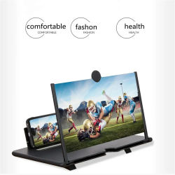 Amplificador de Pantalla para Celular de 12/10 Pulgadas, Soporte para Teléfono Móvil, Lupa de Video HD Portátil para Teléfono, Soporte