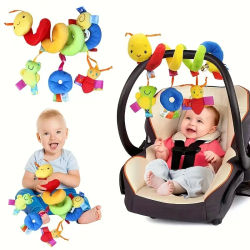 Cama con Etiquetas Coloridas para Bebés de 0 a 6 Meses, Juguetes Colgantes para la Comodidad del Bebé alrededor de la Cama, Asiento de Seguridad para Automóvil, Juguete de Aprendizaje Temprano