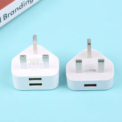 Adaptador de cargador de pared Universal con enchufe británico de 3 pines con 1/2 puertos USB de carga para Iphone 11 para cargador de carga Samsung/Huawei