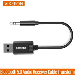VIKEFON-Cable receptor de Audio Bluetooth 5,0, Dongle receptor USB, conector auxiliar de 3,5mm, Cable adaptador de música inalámbrico para coche