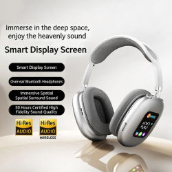 Auriculares inalámbricos con Bluetooth, auriculares con pantalla táctil montados en la cabeza, batería de larga duración, cancelación de ruido con micrófono, auriculares deportivos