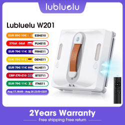 Robot Limpiacristales Inteligente Lubluelu W201, Robot de Limpieza de Ventanas y Paredes con 9kPa de Succión, Doble Pulverización de Agua, Memoria Inteligente, Alta Succión y Sensor Láser