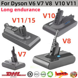 Batería recargable para aspiradora Dyson V6 V7 V8 V10 V11 V15 Series SV07 DC62 DC58 DC31 Absolute Fluffy