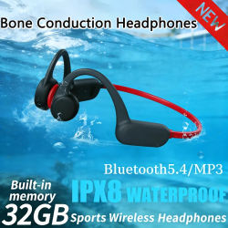 Auriculares de Conducción Ósea IPX8 MP3 32GB Bluetooth 5.3 Inalámbricos para Natación con Micrófono, Resistentes al Agua, para Ejercicio y Fitness 2026
