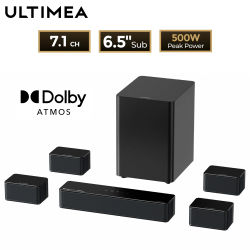 Sistema de Sonido Envolvente ULTIMEA 500W 7.1, Barra de Sonido para TV con Dolby Atmos y Control por Aplicación, Altavoz Bluetooth para Cine en Casa con Subwoofer