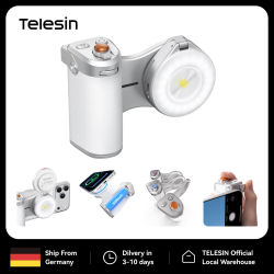 Soporte Magnético TELESIN para Teléfono con Cámara, Agarre para Disparar, Batería Externa de 3200 mAh, Carga Inalámbrica, Soporte para Teléfono, Ayuda para Fotografía para iPhone y Android