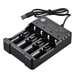 Cargador USB de 4 ranuras con carga independiente, batería de iones de litio de 4,2 V, 2X 3X 4X, cargador de batería recargable portátil para 18650, 26650, 16340