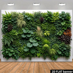 Fondo de pared de plantas verdes, adecuado para estudio de fotografía. También apto para fiestas, eventos y decoración de paredes.
