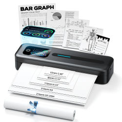 Impresora Térmica Portátil Phomemo M832D, Inalámbrica Bluetooth sin Tinta con Pantalla Táctil, Compatible con Papel Tamaño Carta/A4, para Teléfono/PC