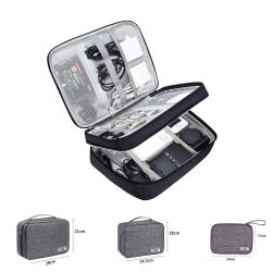 Bolsa de almacenamiento de cables con 3 tamaños, organizador de accesorios electrónicos digitales, estuche organizador de cables portátil de viaje para cargador de cable