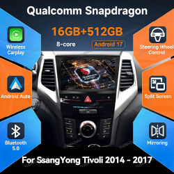 Radio para Auto Android 17 para SsangYong Tivolan Tivoli 2014-2017, Unidad Principal con Mirror Link, Bluetooth, Carplay, Sistema Automotriz BT