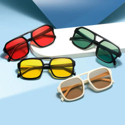Estilo adulto, gafas de sol, cuadrado Doble haz nuevo versión coreana personalizada, gafas de sol de moda, de alta gama, resistentes a los rayos UV,