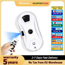 Liectroux YW610 Robot limpiacristales, Pulverizador Ultrasónico de Agua, Robot Aspirador Ultradelgado para Ventanas, Limpia Cristales Doméstico, Fregado en Seco y Húmedo, Ruta AI, Mando a Distancia