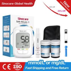 Medidor de Glucosa en Sangre SANNUO Safe AQ Pro Ⅰ, Tiras Reactivas para Glucómetro, Monitor de Azúcar en Sangre, Prueba Médica para Diabetes (Kit o Solo Tiras)