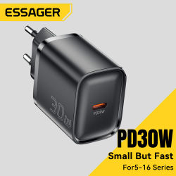Essager Mini 30W tipo C cargador PD QC3.0 cargador rápido tipo C para iPhone 16 15 14 13 Pro Samsung S25 Xiaomi iPad adaptador de viaje