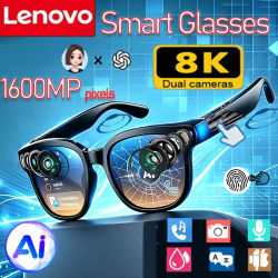 Gafas Inteligentes Lenovo con IA, 8K, 1600MP, Control Táctil, Grabación de Fotos, Asistente de Voz, Traductor, Música, Bluetooth Inalámbrico