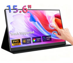 Monitor Portátil Táctil Amoudo de 15.6 Pulgadas, 1920x1080P, Segundo Pantalla FHD Delgado, Extensión USB Tipo-C Mini HDMI