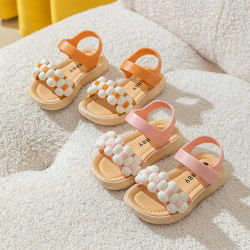 Nuevas Pantuflas de Verano para Niños, Sandalias con Hebilla para Bebés y Niñas, con Flores, para Baño, Casa, Antideslizantes, para Playa