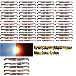 Gafas para Eclipse Solar (5-20 piezas), Aprobadas por la AAS 2025 - Hechas en EE. UU., Certificación CE e ISO, Lentes de Seguridad para Observación Directa del Sol