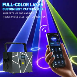 MIKOY-luz láser RGB de 3w, 4w, 5w, con aplicación móvil Bluetooth, DMX, discoteca, espectáculo, actuación en casa, fiesta, boda, escenario