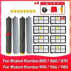 Compatible con ( iRobot Romba 800, 860, 865, 866, 870, 871, 880, 885, 886, 890, 898, 900, 966, 980, 990 ) Cepillo, filtro, accesorio.