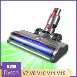 Cabezal de cepillo para aspiradora Dyson V7 V8 V10 V11 V15, cepillo de repuesto para suelo duro con LED verde independiente